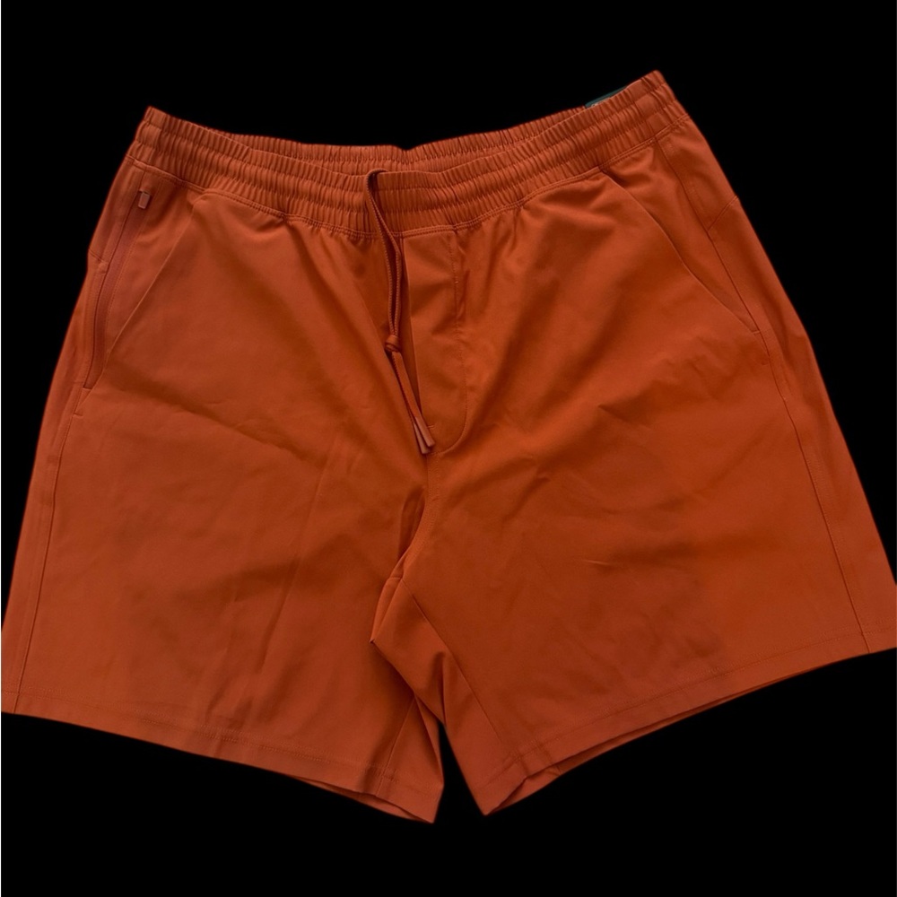 Brand New Men's Athletic Drawstring Shorts in Rust Orange